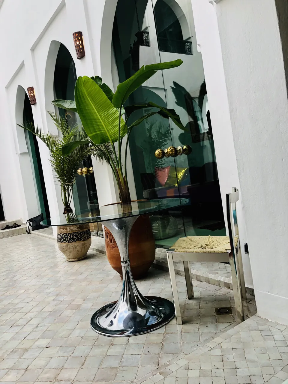 Private pool patio space for groups at Dar Maureen