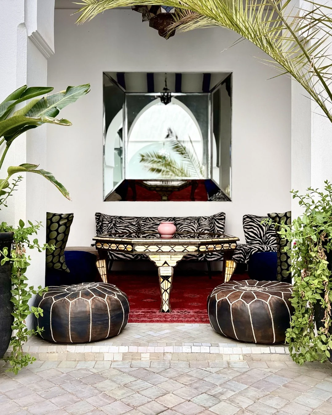 Luxury salon with traditional Moroccan design at Dar Maureen